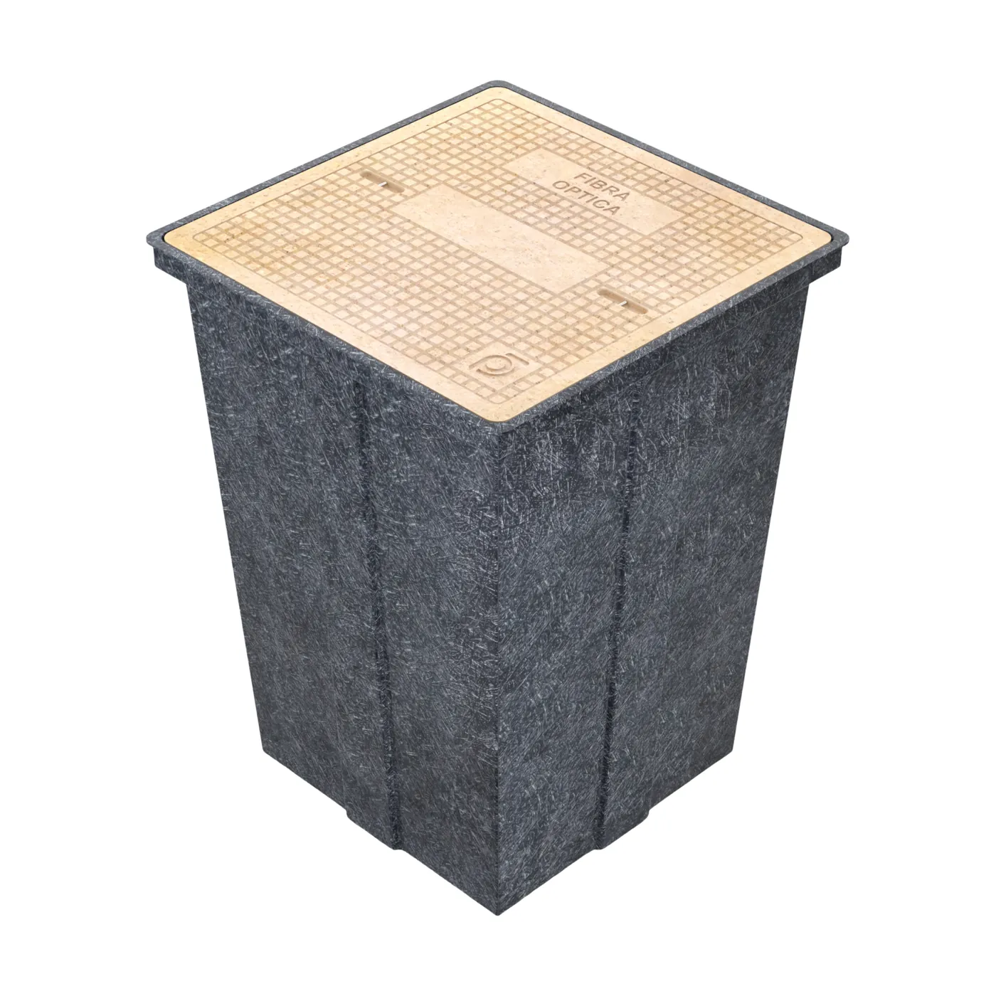 Registro 60×60×80 cm con Tapa polimérica y Cuerpo en Fibra de Vidrio (apilable)