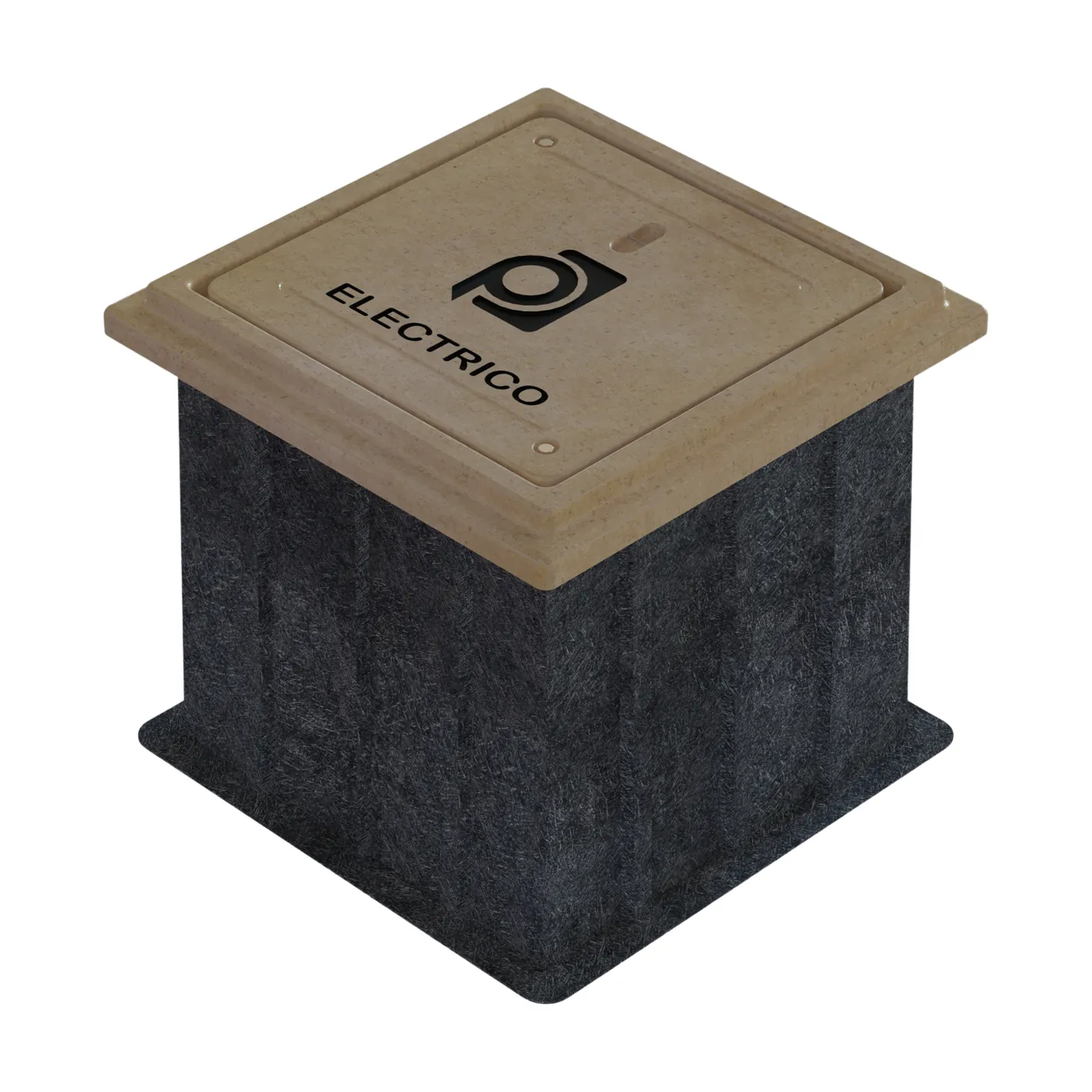 Registro de 40×40×40 cm con Marco y Tapa en Concreto polimérico y Cuerpo de Fibra de Vidrio