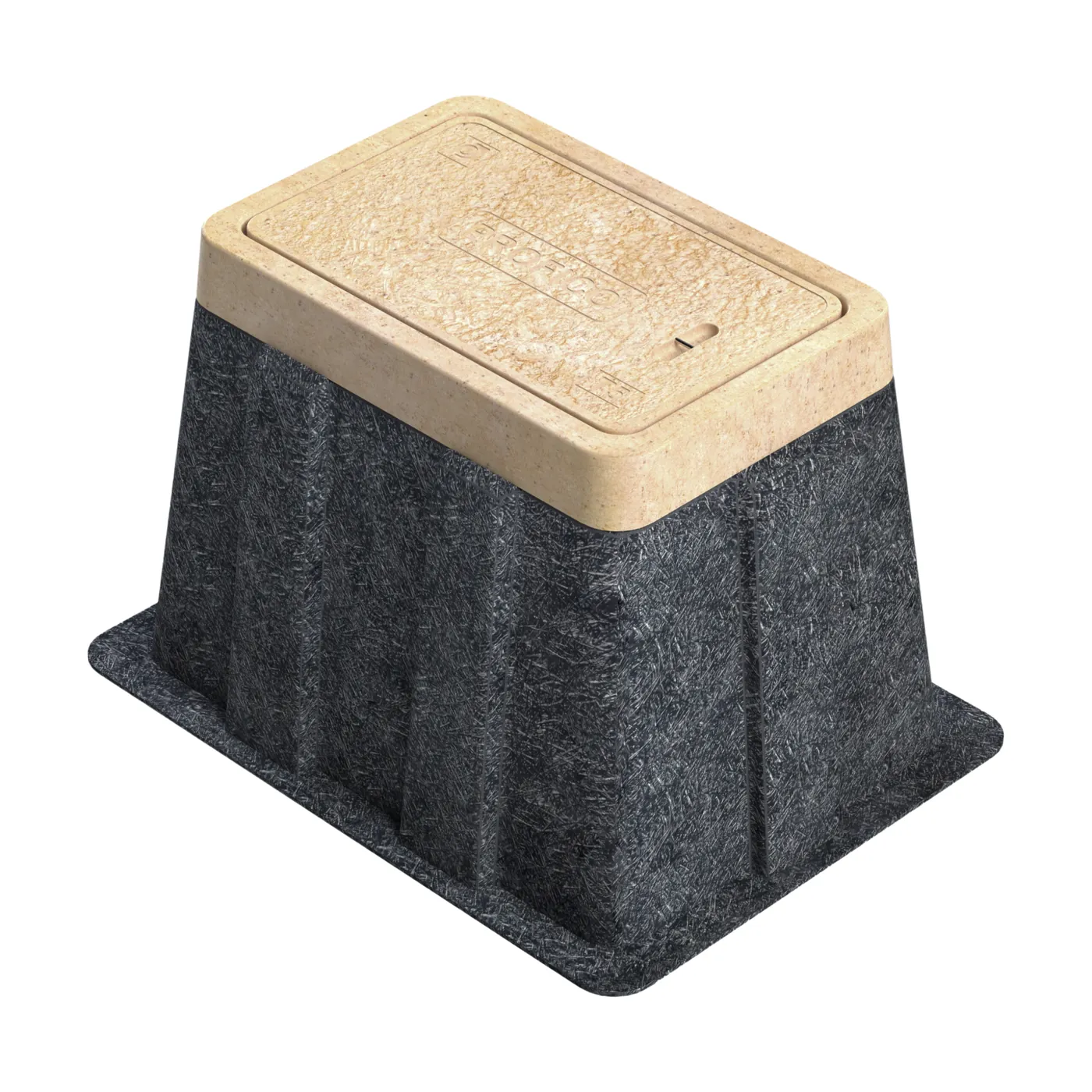Registro Mini Ligero Apilable de 11"X18"X18" Marco y Tapa en Concreto polimérico y Cuerpo de Fibra de Vidrio